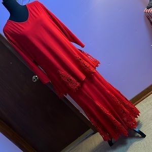 LX Gardy 2 piece red dress suit.
